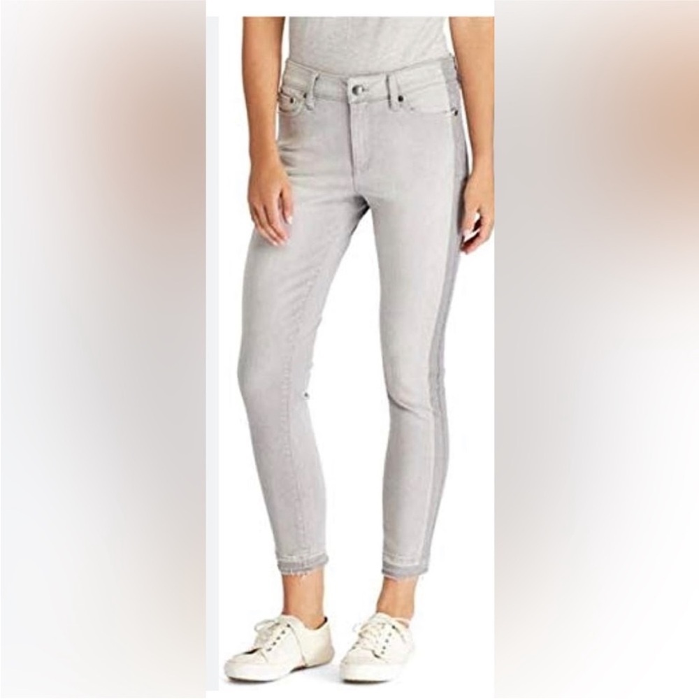 Ralph Lauren Women’s Premier Skinny Crop Jean in Shaded Grey with Raw Hem